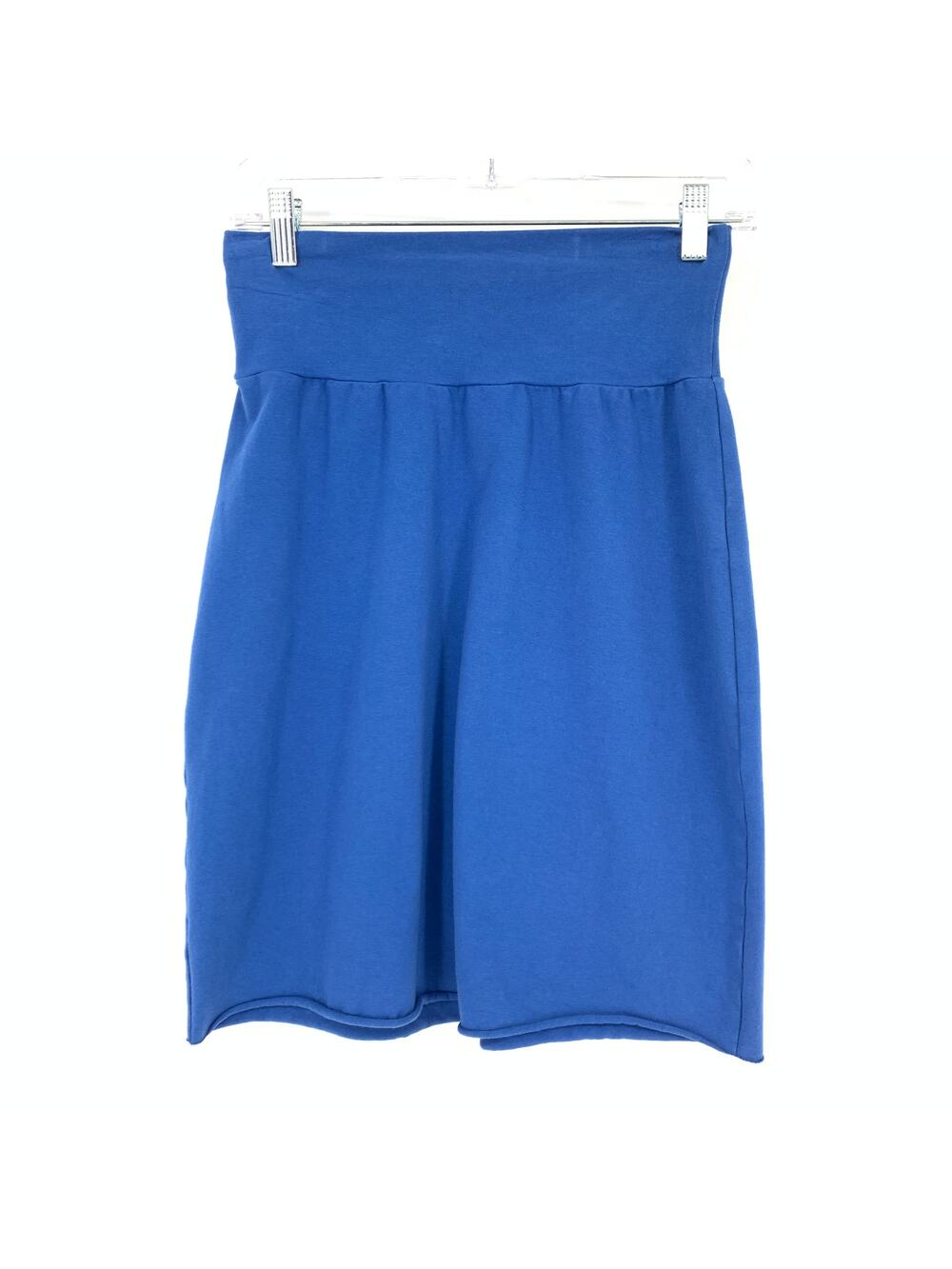 Cut Loose Skirt Women's Size XS Jersey Knit Mini Blue Raw Edge Pull On Stretch